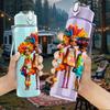 1PC Colorful Multi Ethnic Kid Character Print 750ml Color Plastic Sports Water Bottle Leakproof Flip Straw Lid Suitable for Sports Office Home Use