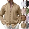 Autumn New Arrival Men's Linen Casual Loose-Fit Button-Down Stand Collar Long-Sleeved Cardigan Shirt