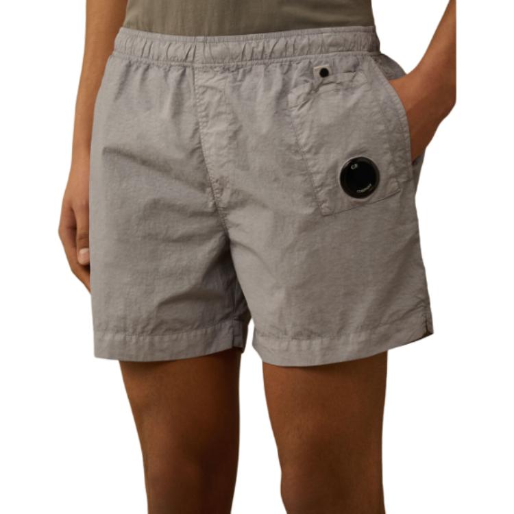 C.P. Company Solid Color Elastic Pocket Swim Shorts Men Swimwear Gray 18CMBW233A005991G916