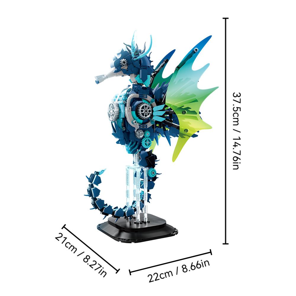 1003pcs MOC Creative Ocean Animal Building Blocks Set Mechanical Seahorse Model DIY Desktop Decor Birthday Gifts