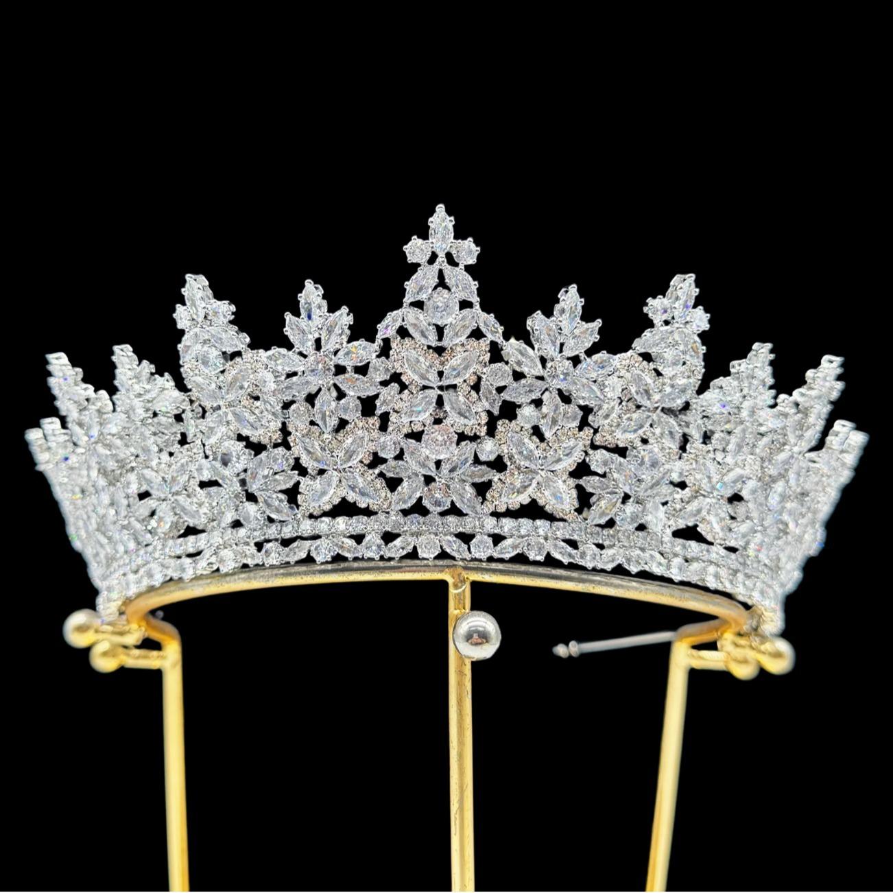 Women Wedding Hair Accessories Hair Comb Bridal Headpiece Pageant Crown Cubic Zircon Tiaras for Bride