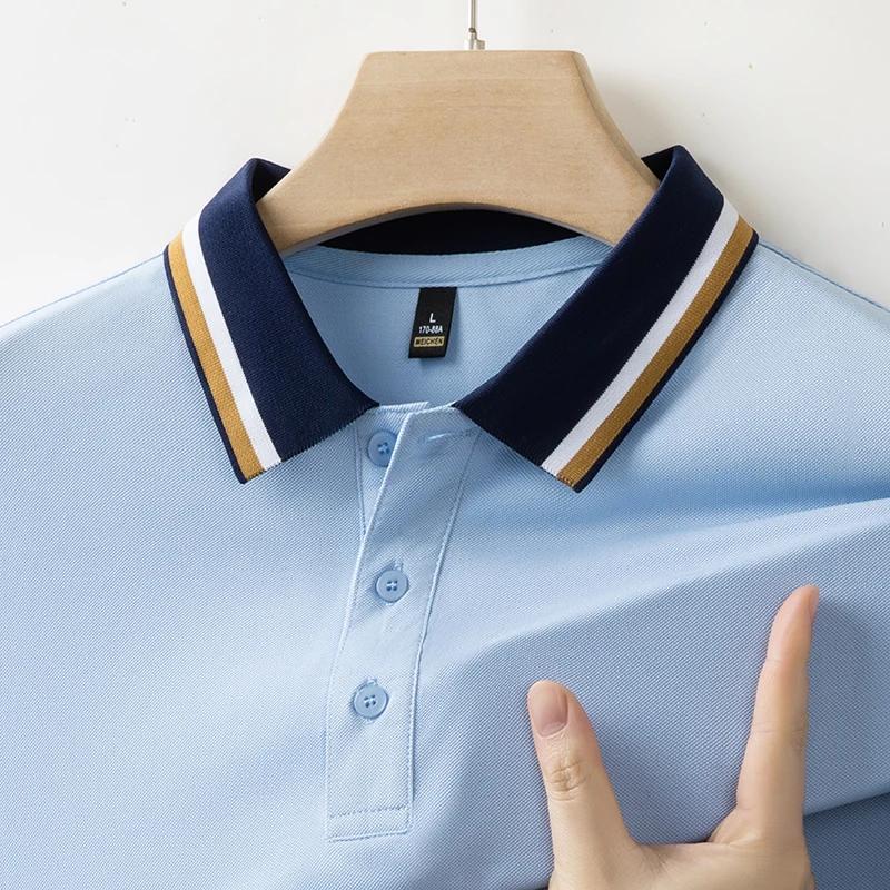 New Men's Business Casual Short Sleeved Shirt Solid Color Polo Shirt Fashionable Breathable Comfortable Versatile Top