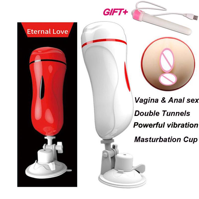 Mužský mastrubátor pro orální sex pro muže Anální vagina Pumpa na penis skutečné Pussy Vibrátor Sexuální hračka pro muže