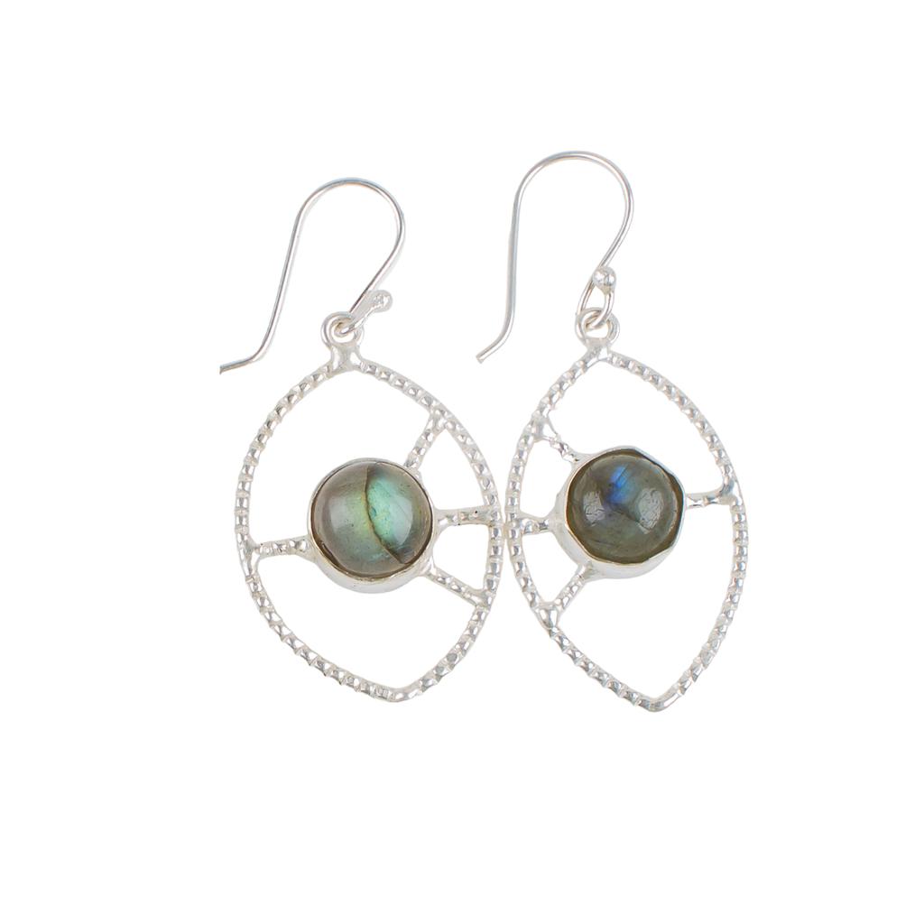 Labradorite Gemstone 925 Sterling Silver Jewelry Handmade Women Earrings 2.00" EE-52-26