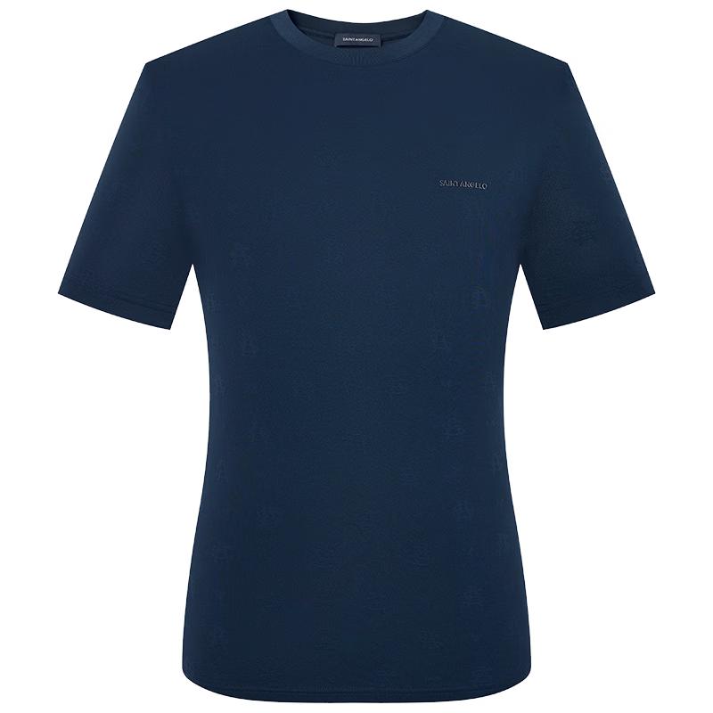 Baoxiniao Men s Round Neck Jacquard Short Sleeve T-Shirt L (48)