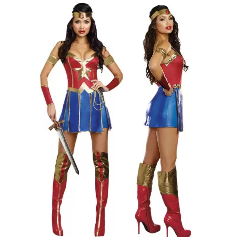 Hero Wonder Woman Leather Adult Role-Playing Costume for Halloween
