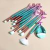 11 Piece Mermaid Tail Makeup Brush Set Graduated Rainbow High End Appearance Soft Bristles Complete Set of Beginner Makeup Tools