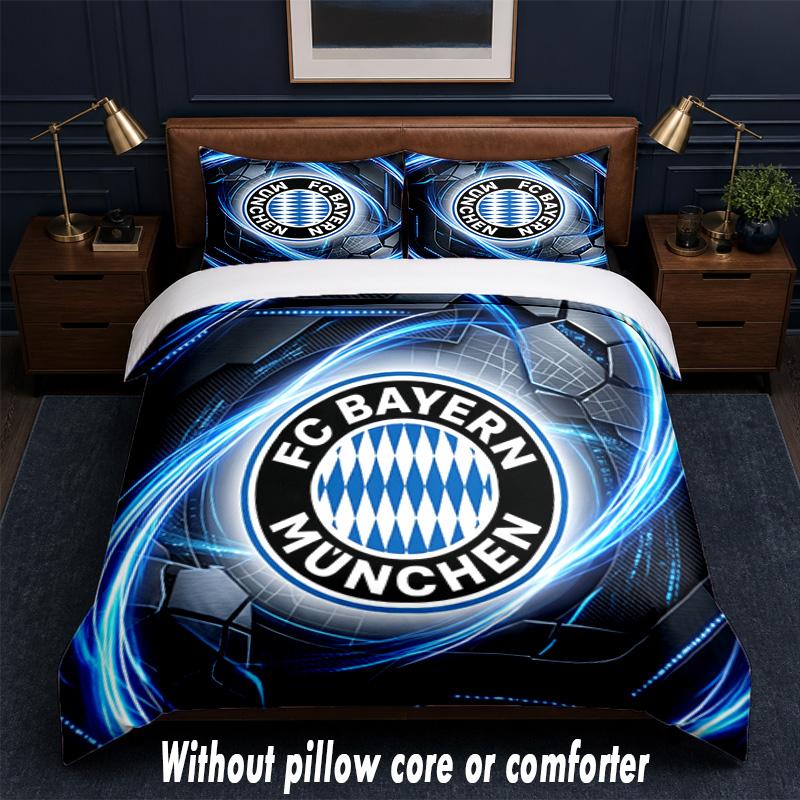 Set Biancheria da Letto Design Bayern Monaco 1 Copripiumino + 2 Federe Morbido Traspirante Biancheria da Letto per la Casa