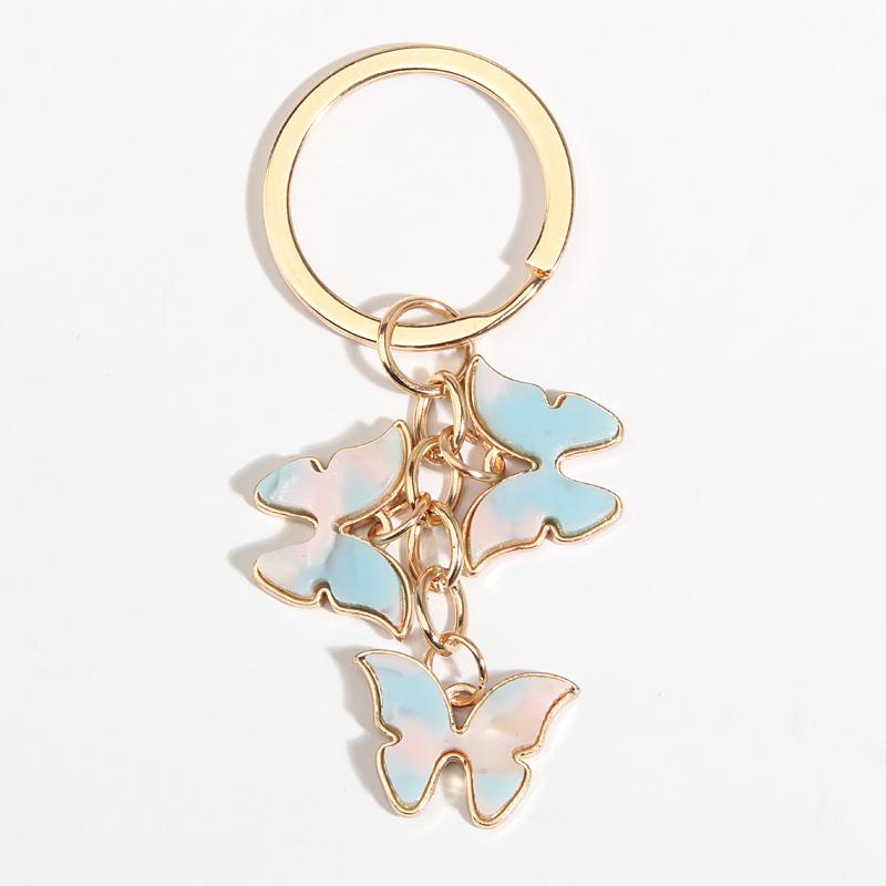 Cute Colorful Butterfly  Enamel Flying Animals Key Chains For Women Girls Accessorie Handmade Jewelry Bag Charm