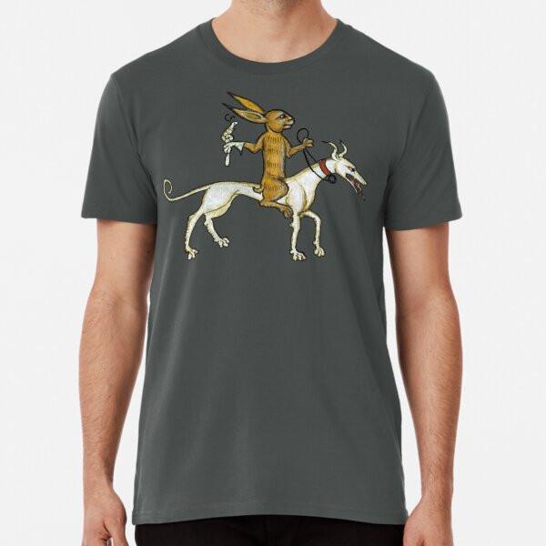 

Medieval Rabbit Riding Dog and Holding Snail S to 5XL Made in the AU/USA T-Shirt L
