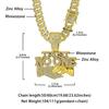 European and American alloy accessories are hot-selling TRUST NO ONE diamond-encrusted pendant, men's personality trendy hip-hop Cuban chain