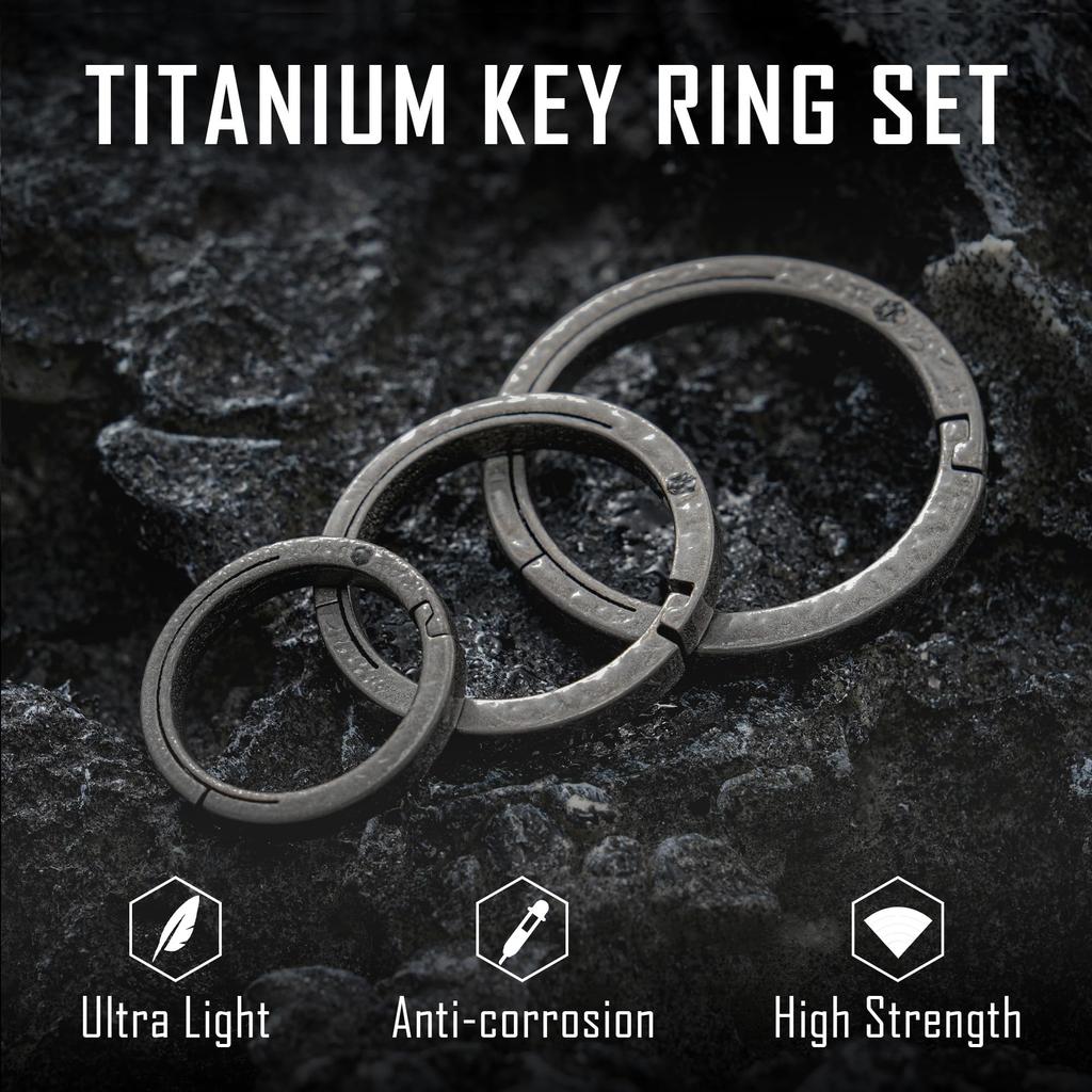 KeyUnity Titanium Key Rings, 22mm/32.5mm, Pack of 5, KA33, Round, Silver, Durable and Stylish, Keychain Hardware, High Strength, Lightweight, Rust-Res