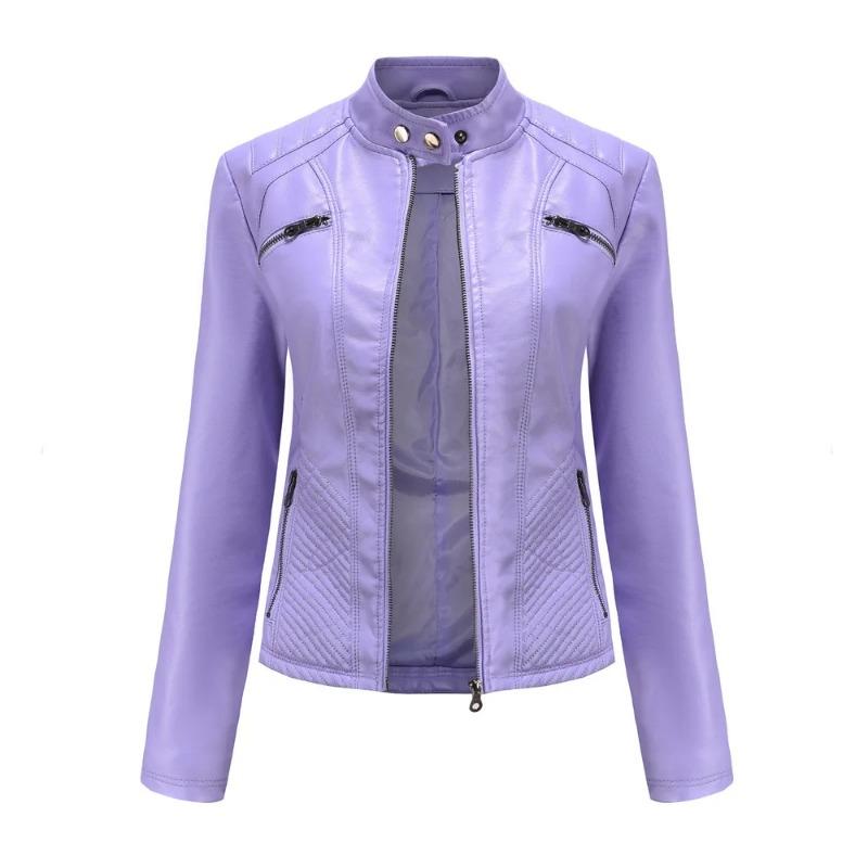 Leather Jackets Women Casual Zipper Pure Color Coats Motorcycle Leather Coats Autumn Winter Fashion Streetwear Traf Jackets