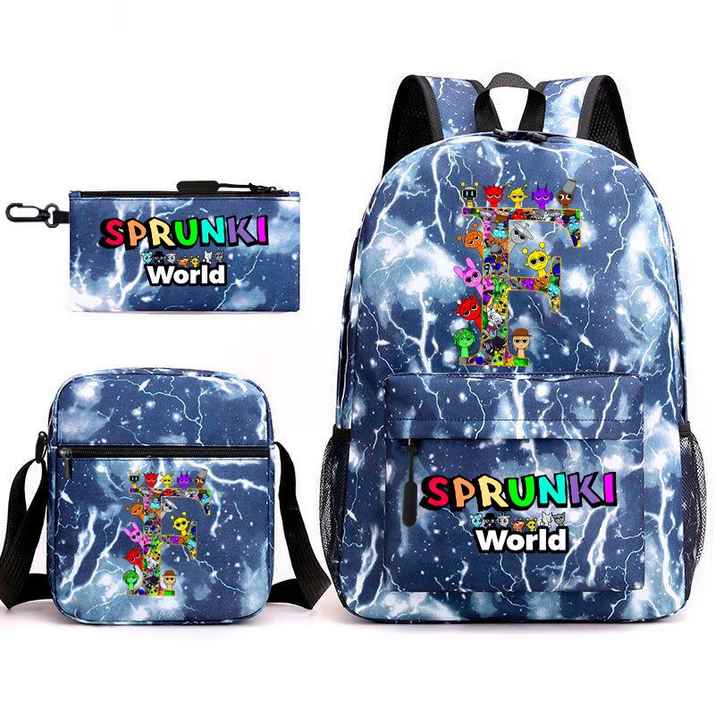 Rhythm box cartoon animation primary school schoolbag sprunki fourth grade lightweight burden reduction large capacity backpack bag