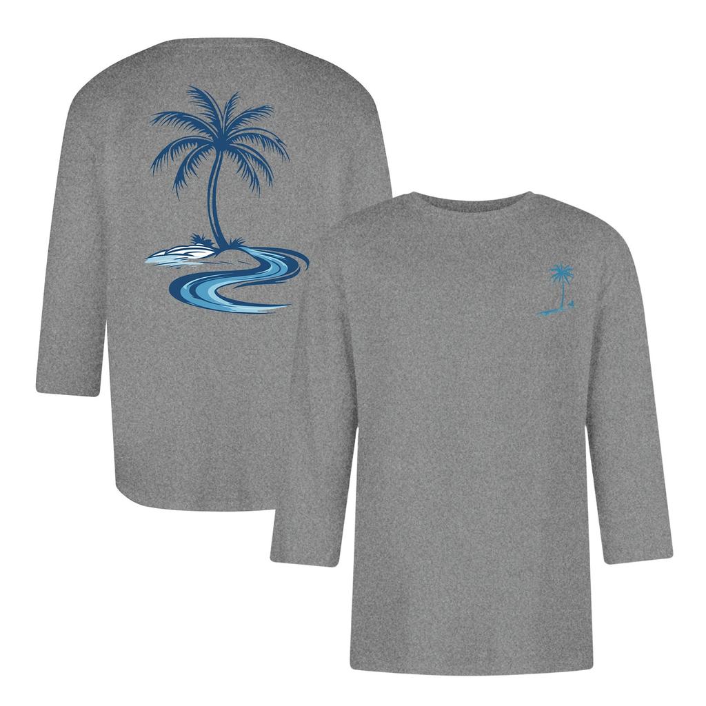 Men's casual and fashionable printed collar three-quarter sleeve top T-shirt