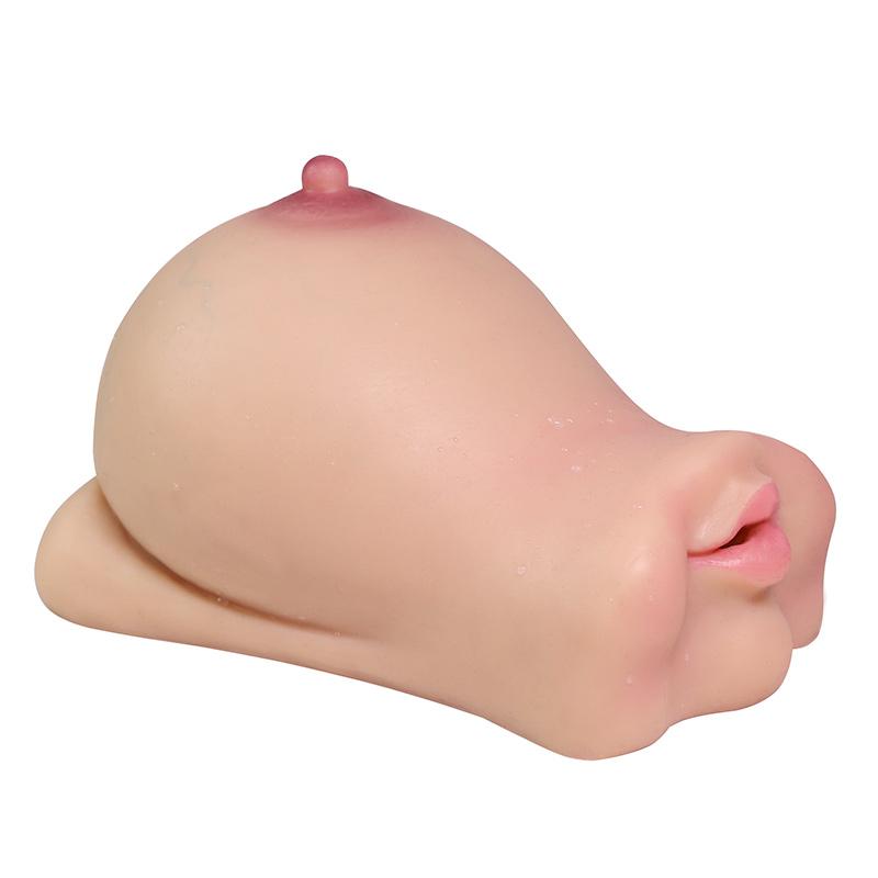 Männer Masturbator Doppel Kopf Oral Sex Vagina Brust Große Brüste Weichen Penis Echte Haut Fühlen Erwachsene Spielzeug Erotische Produkte