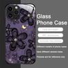 Luxury Black Rose Flower Graphic Tempered Glass Phone Case for IPhone 16 Pro Max 15 14 13 12 Mini 11 XS XR 7 8 Plus Hard Covers