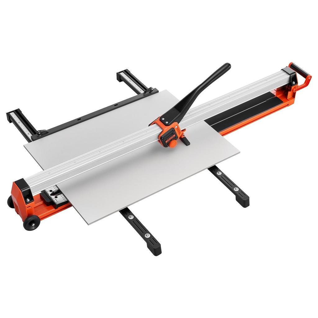 1600 mm Manual Tile Cutter, Upgraded Rail and Sliding Head, Precision Alignment Guide, Tungsten Carbide Cutting Wheel, Support Legs with Swivel