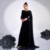 Elegant Cross-Border Round Neck Long Sleeve Evening Gown