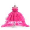 Girls' Princess Formal Dress: Flower Girl Wedding Outfit, First Birthday Host Costume, Puffy Skirt for Summer