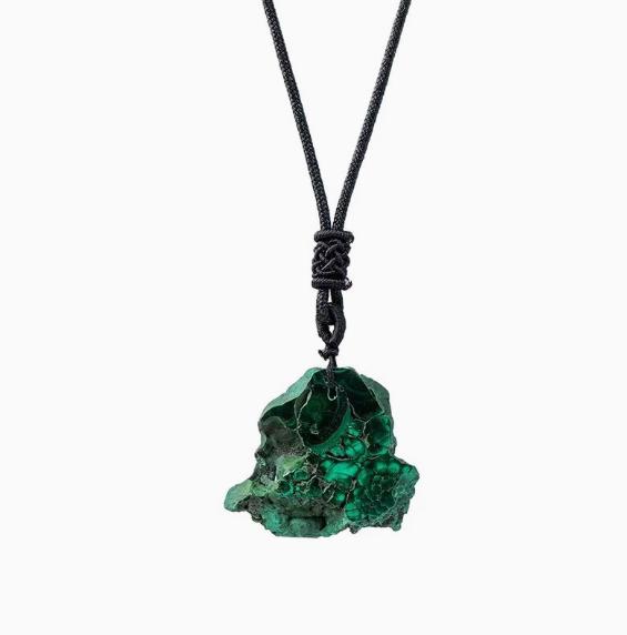 Natural Malachite Pendant Irregular Jewelry
