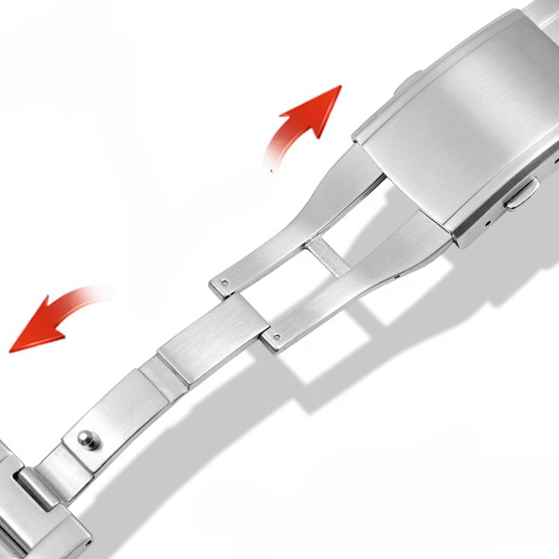 For Casio GST-B100 26x 14mm Concave Interface Fine Steel Double Press Buckle Watch Strap Men 210D/100D/S110d/330/W300 Watchband