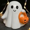 Decorative Ghost for Home Halloween Figurine, Cute Resin Statue, Creative Holding Unique Accents Bat/Drink Tabletop Ornament Party, Trick or