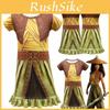 Vibrant Raya And The Last Dragon Girls Printed Short Sleeve Cosplay Fancy Dress Costume