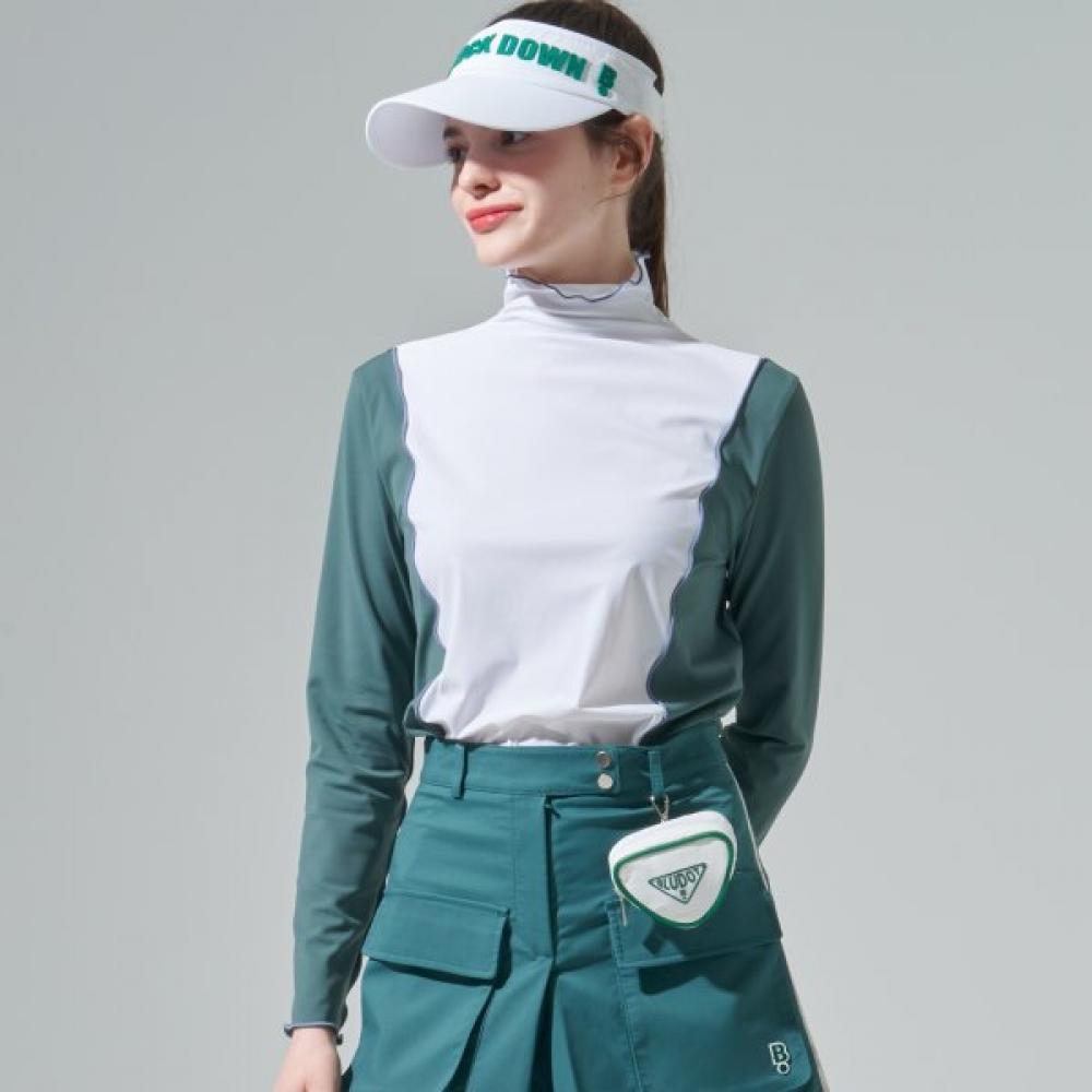 Blu DoT Color Block Mock Neck T shirT Jg 085