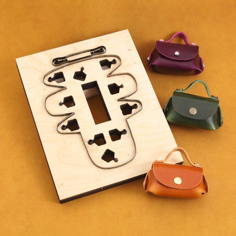 Fashionable Small Leather Cutting Die Convenient for Craft Handbag Coin Holder Keychain and Without Sewing Card Designs
