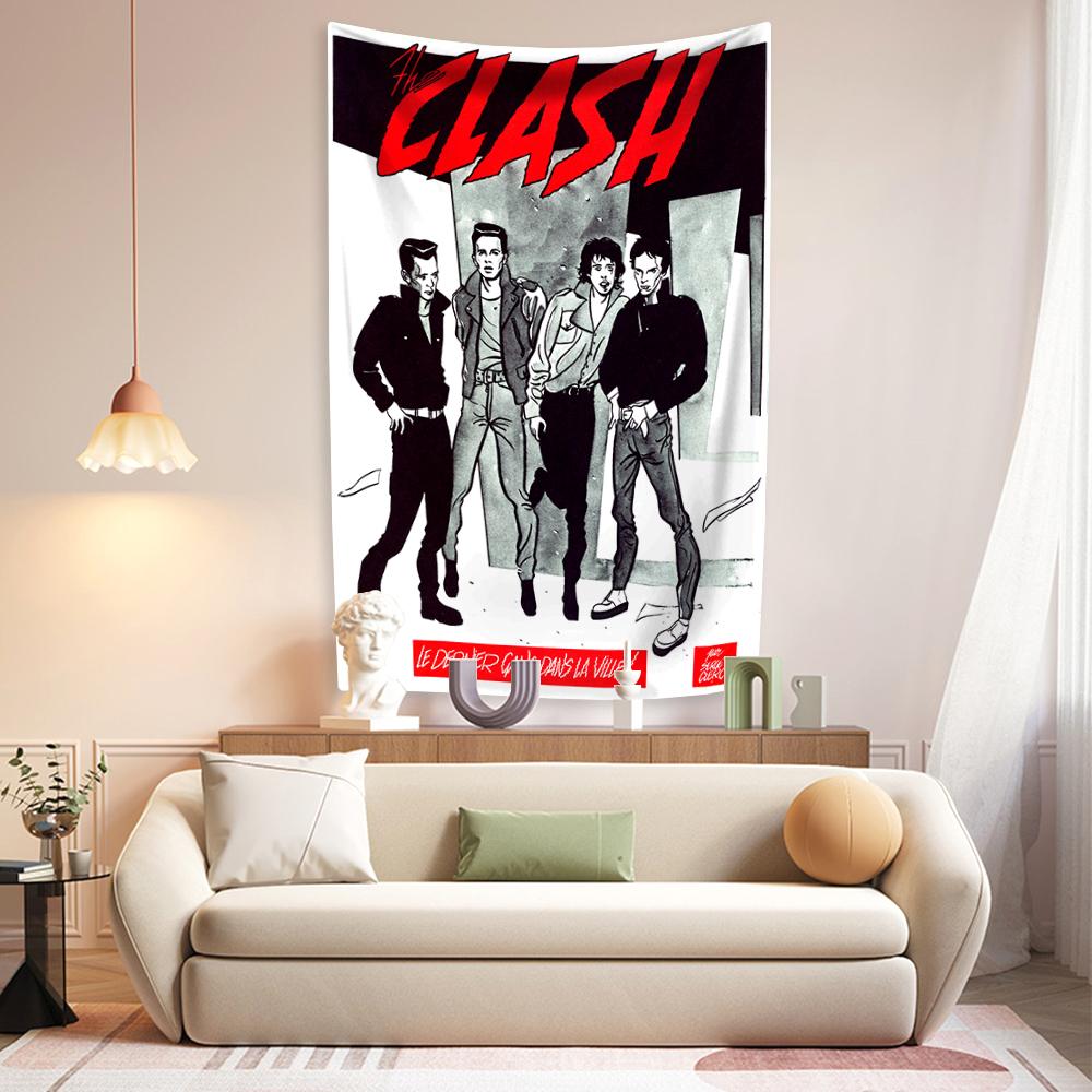 Rock And Roll Music Tapestry Heavy Metal The Clashs Wall Hanging Bedroom Decoration Large Fabric Dorm Backdrop Concert Decor