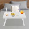 Folable Bed Aluminum Alloy Laptop Table,White/Black Rectangular Multi-purpose Lapdesk Adjustable Height Angle for Dormitories