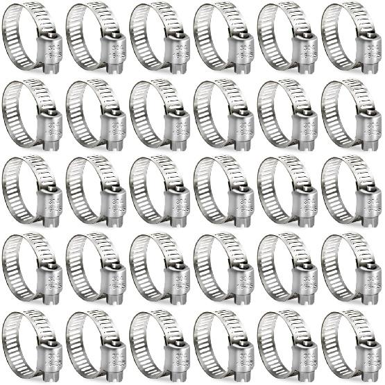 Hose Clamp, 30PCS Fuel Line Clamp, 1/2 Inch To 3/4 Inch Radiator Hose Clamps, Hose Clamps Stainless Steel(13-19mm).