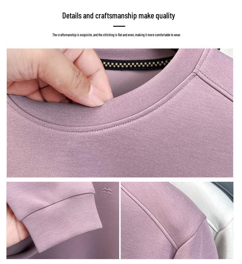 Men's 370g Heavyweight Thickened Round Neck Autumn Hoodie 2025 – Mature Fashionable Casual Layer