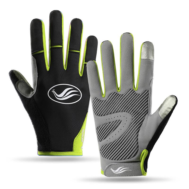 Bicycle mountain bike spring and autumn summer sports gloves full finger thin breathable non-slip shock absorption