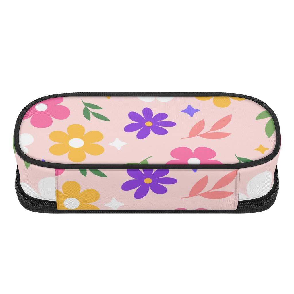 Pencil Bag Spacious Storage Zipper Closure Strong Polyester Fabric with Main Compartment Mesh Pocket and Pen Slots for Boys Girls