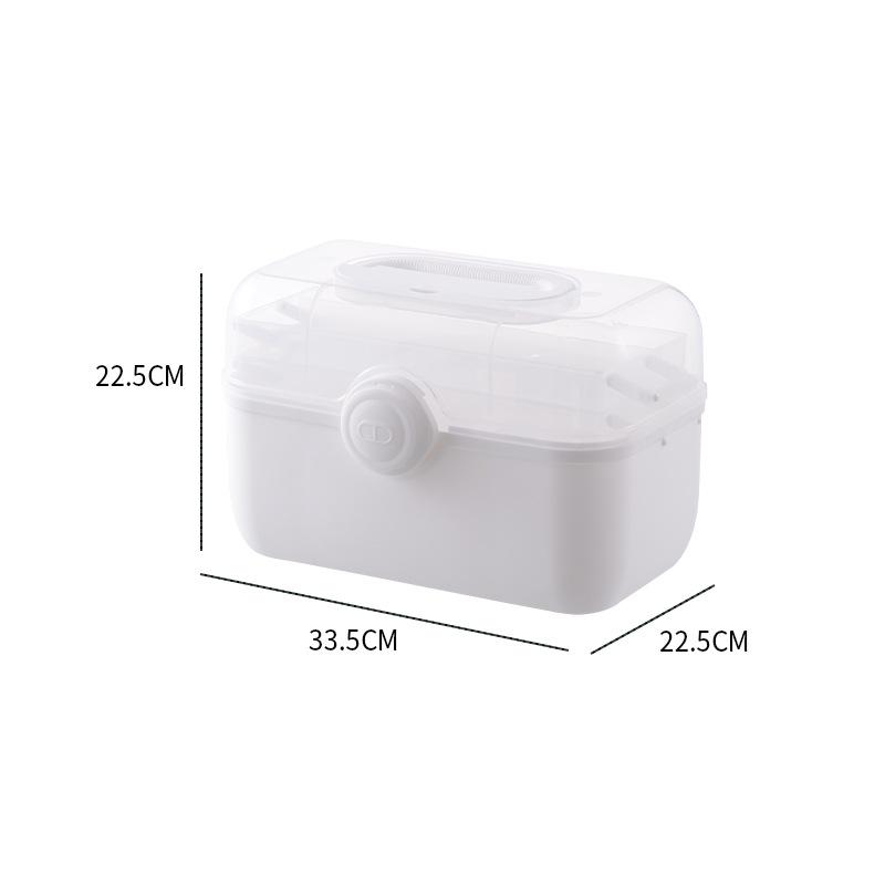 Portable Multi-layer Plastic First Aid Box: Large-Capacity Medical and Pill Storage for Household Use