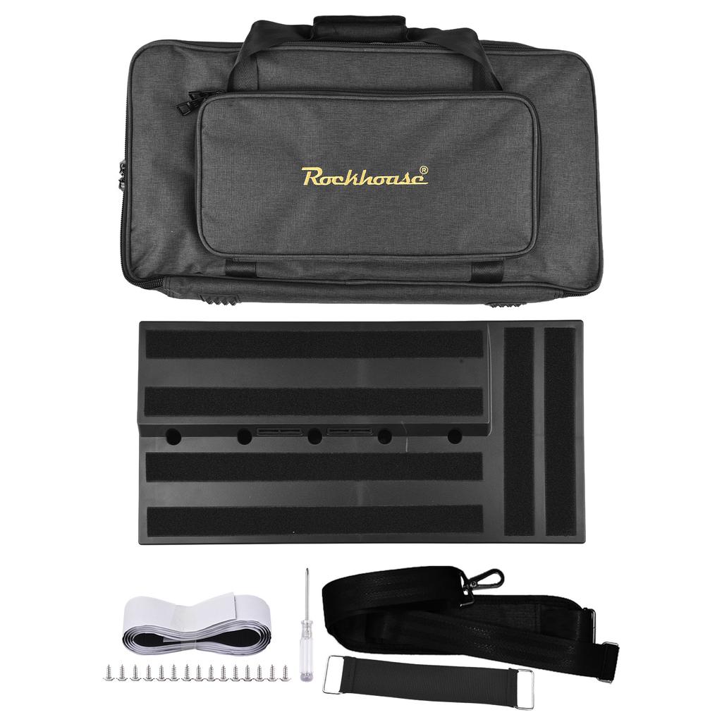 Rockhouse Guitar Pedal Board Dual Sided Step Design Pedal Board with Carry Bag and Mounting Tape Lightweight Pressure