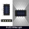 LED Solar Lights Wall Lamp Waterproof Outdoor UP and Down Lighting Solar Powered Lamps Garden Fence Yard Decoration Sunlight