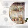 Vintage Garden Shower Curtain - Hanging Flower Baskets, Vibrant Flowers, Lanterns, Potted Plants,Ideal Bathroom Decor