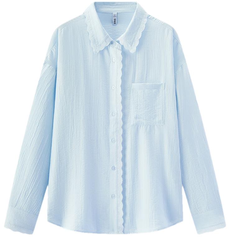 Женская оверсайз рубашка Semir из искусственного льна с длинным рукавом S