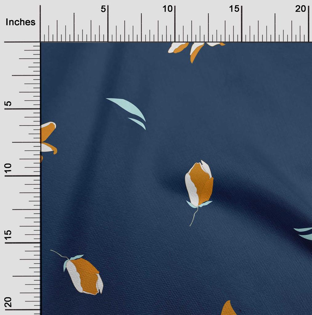 oneOone Bawełna Flex Niebieska Tkanina Kwiatowa Magnolia Projekty Rzemieślnicze Dekoracyjna Tkanina Drukowana Na Metry 40 Cal