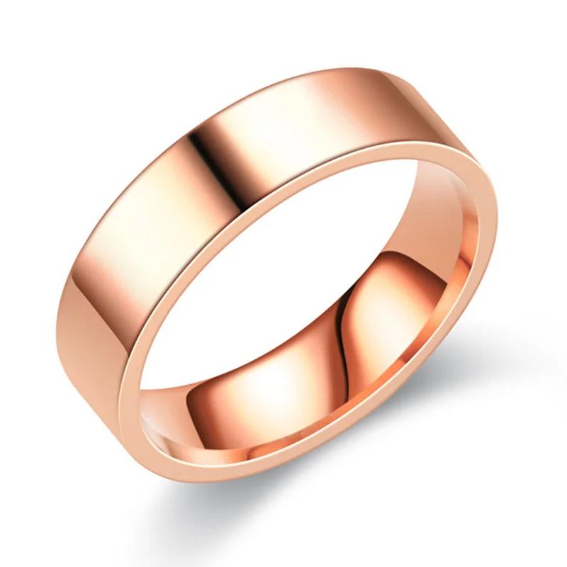 6mm Trendy Stainless Steel Black Rings for Women And Men Fashion Wedding  Wholesale Charm