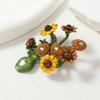 Vintage Blumen Brosche Gold Corsage Schmuck Kreativer Metall Pin Anzug