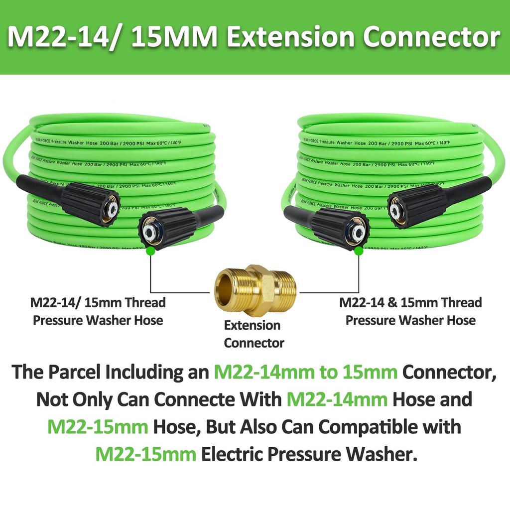 Pressure Flexible Washer Hose Super 10m32ft 3200 Psi Kink Resistant Power Washer Hose 14 Carwash Extension Hose M22pin 1415
