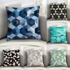 Hexagon Marble Pattern Pillow Case Sofa Decorative Home Double-sided Print Plush Square Throw Pillow Covers Cushion Decor Cover