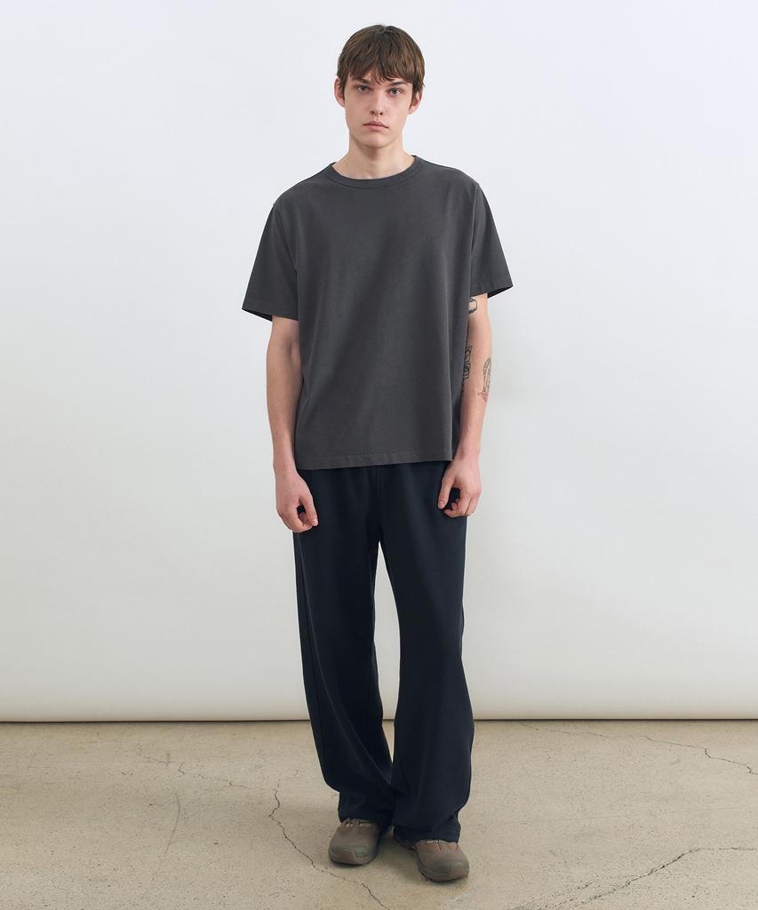 INSILENCE Garment-Dyed Boxy Fit T-Shirt Charcoal