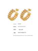 Trendy Geometric C-Shaped Gold Bead Earrings for Women – Fashionable Copper Design