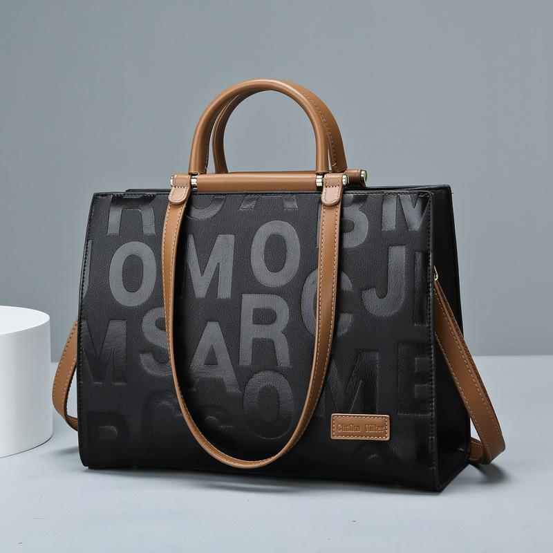 Tote Bag New Fashion Bag Commuting Large Capacity Women's Bag Embossed Letters Ladies Handbag Can Be Shoulder Crossbody