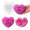 2Pcs Flower Heart Silicone Molds Food Grade Silicone Temperature Resistant for Candle Soap Chocolate Cake Baking Molds